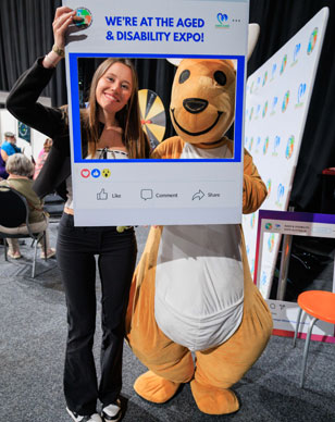Guests, families and exhibitors at a Disability Expo Australia event