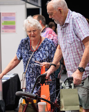 Guests, families and exhibitors at a Disability Expo Australia event